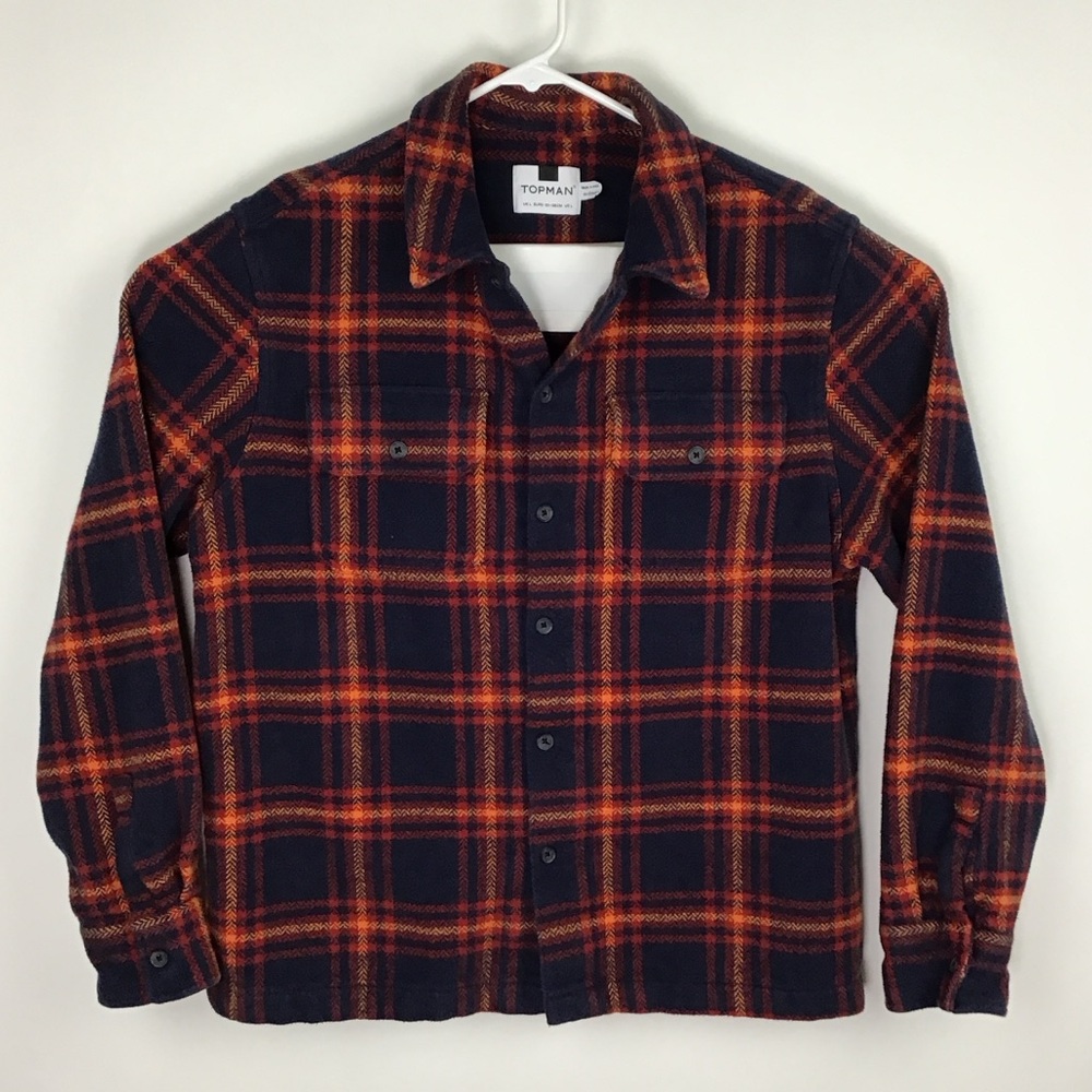 Topman men’s long sleeve heavyweight shirt jacket large